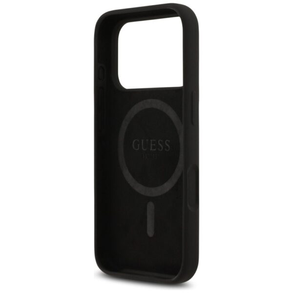 GUESS case for IPHONE 17 Pro Max compatible with MagSafe GUHMP17XSCTRLMK (Silicone W/ Triangle Logo) black
