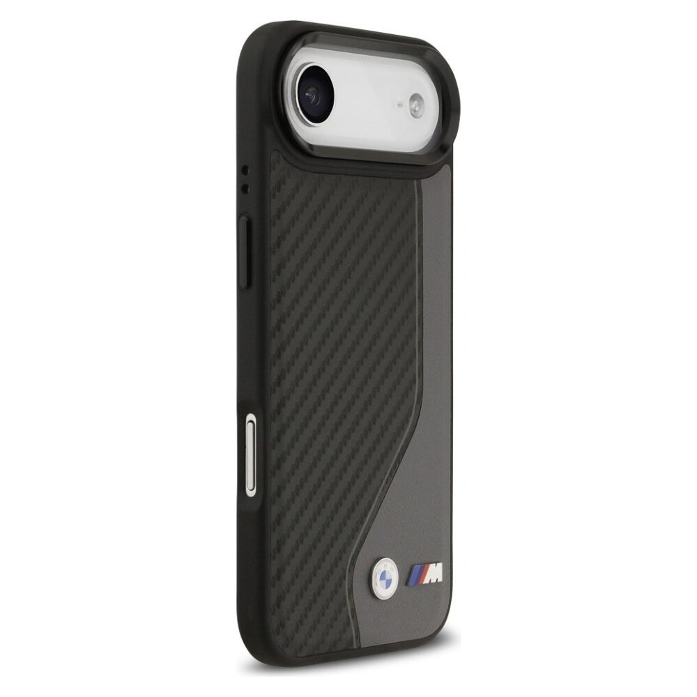 BMW case for IPHONE 17 Air compatible with MagSafe BMHMP17M25PCCSCAK (PU Carbon Logo) anthracite