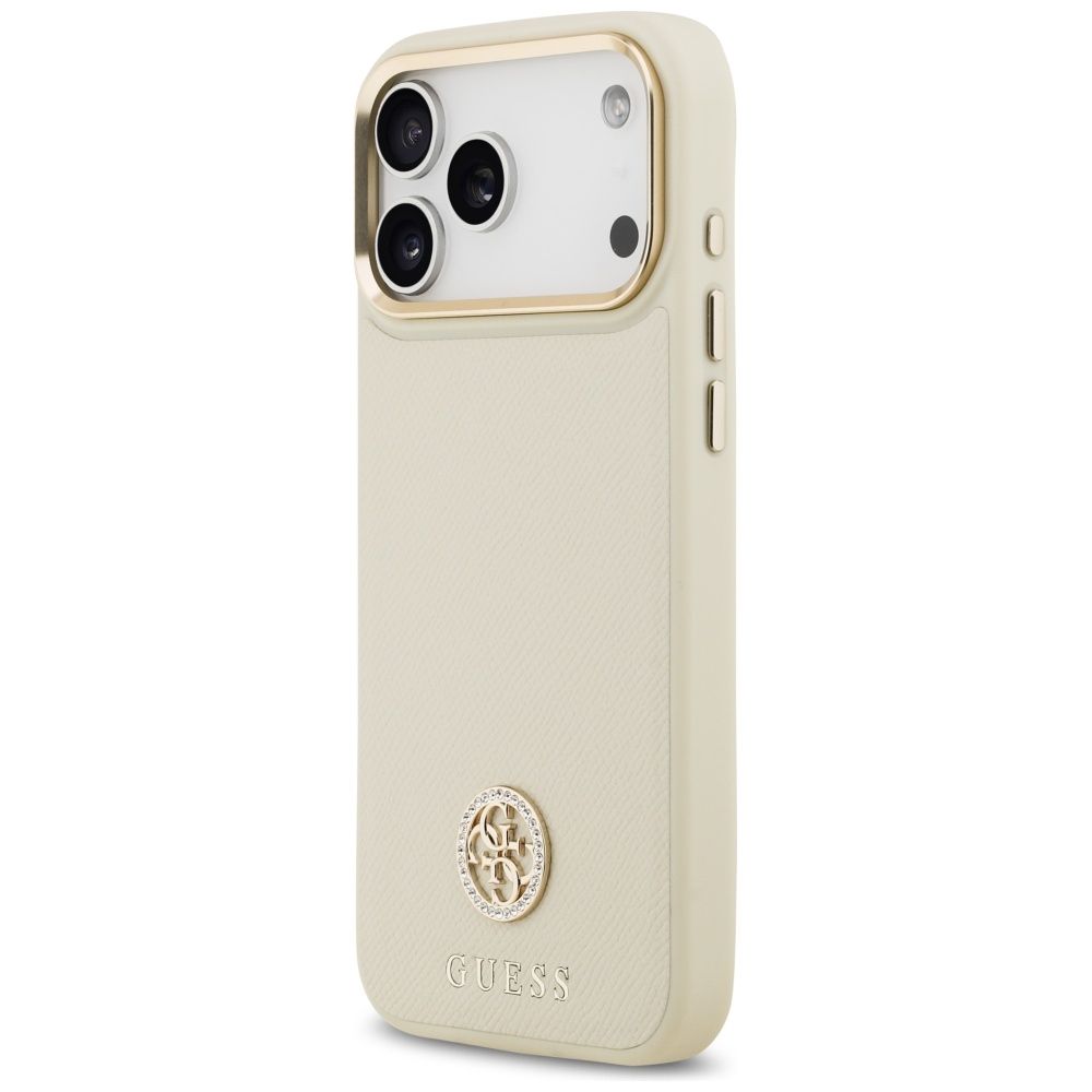 2662d3323b6682fc5993d41f47dad5d2 GUESS case for IPHONE 17 Pro Max compatible with MagSafe GUHMP17XPGCRMDEE (PU W/ Grained Strass Logo) beige