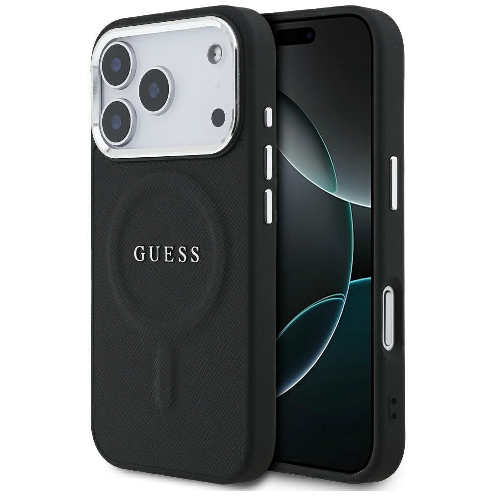 26922b05ab8db7a74abdb9a2028659b4 GUESS case for IPHONE 17 Pro compatible with MagSafe GUHMP17LPSAREGSK (PU W/ Classic Logo) black