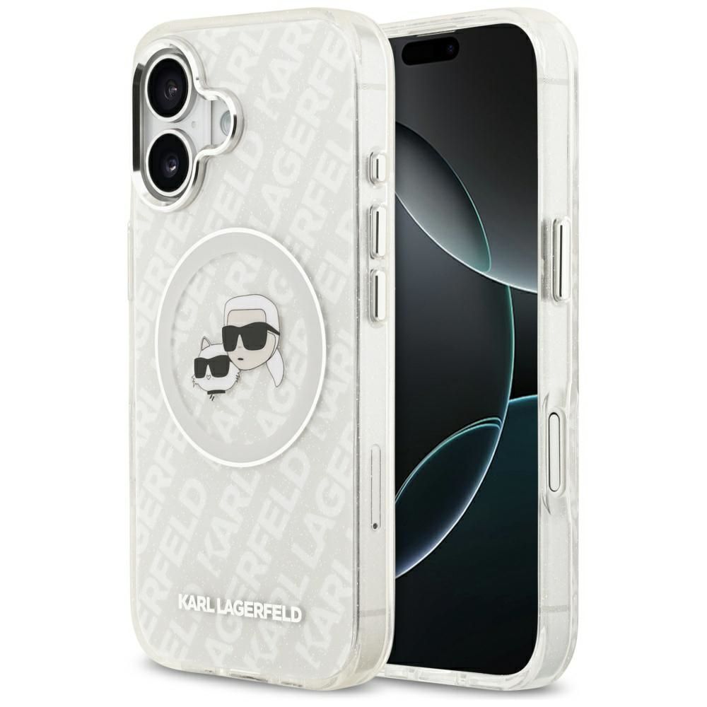 26cf5af7efd08e2d24dc426a5f7df449 KARL LAGERFELD case for IPHONE 17 compatible with MagSafe KLHMP17SHMKBKCHOG (IML Glitter K&C Heads Logo) gray