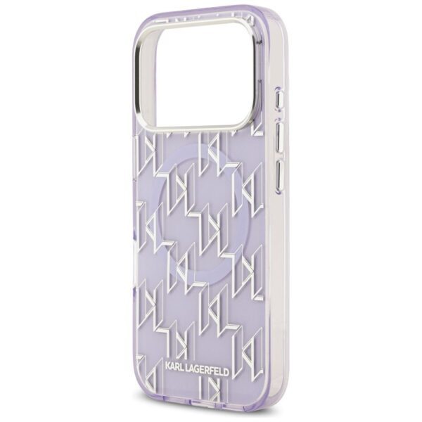 KARL LAGERFELD case for IPHONE 17 Pro compatible with MagSafe KLHMP17LHMIKLMEU (IML KL Monogram) purple