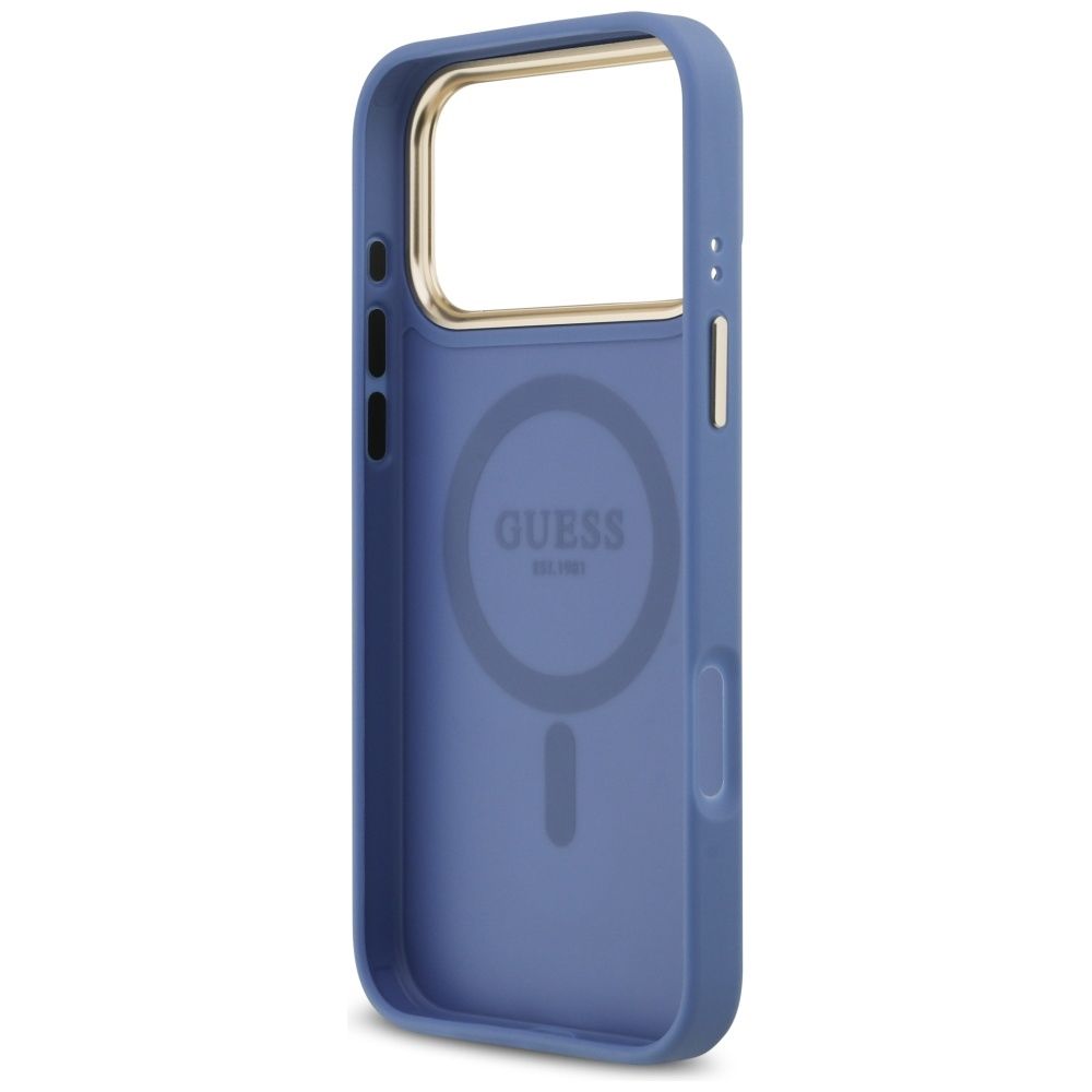 26f0b76cad82e638e96e1fc1f97c3ad2 GUESS case for IPHONE 17 Pro Max compatible with MagSafe GUHMP17XP4GRMDEB (PU W/ 4G Strass Logo) blue