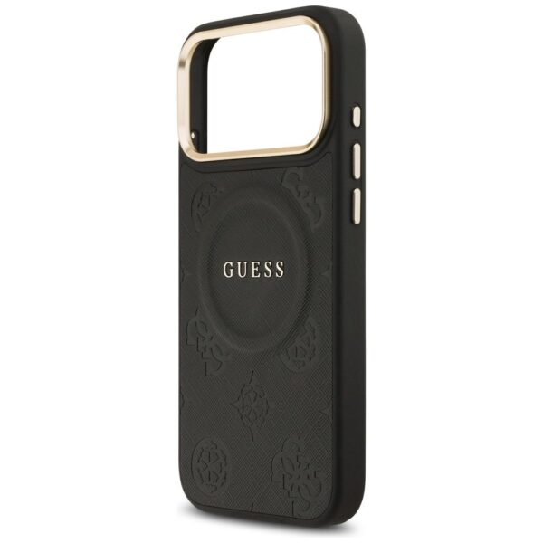 2930d401f531bc479c9902d3e856515c GUESS case for IPHONE 17 Pro Max compatible with MagSafe GUHMP17XPSAMSECK (PU W/ Peony Hot Stamp) black