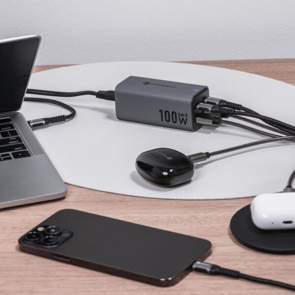 FORCELL F-ENERGY GaN III VT-49 desktop charger 2 x Type C + 2 x USB A PD QC4.0 SFC2.0 5A 100W gray