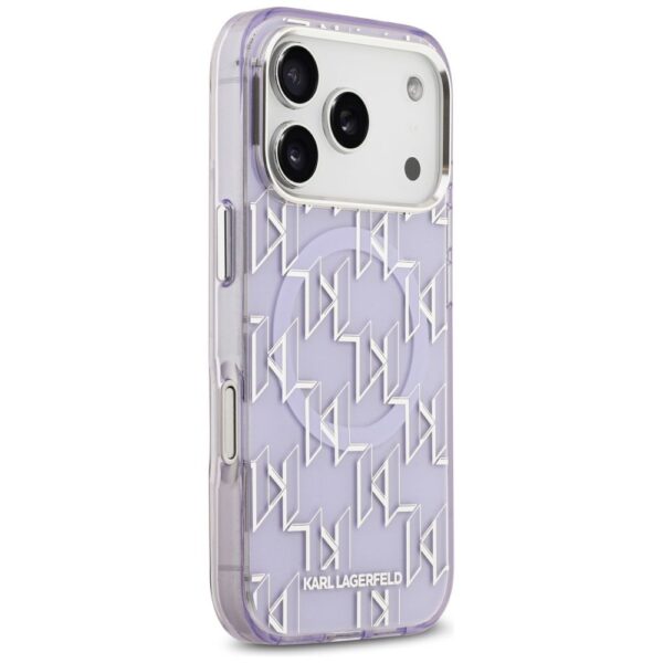 KARL LAGERFELD case for IPHONE 17 Pro compatible with MagSafe KLHMP17LHMIKLMEU (IML KL Monogram) purple