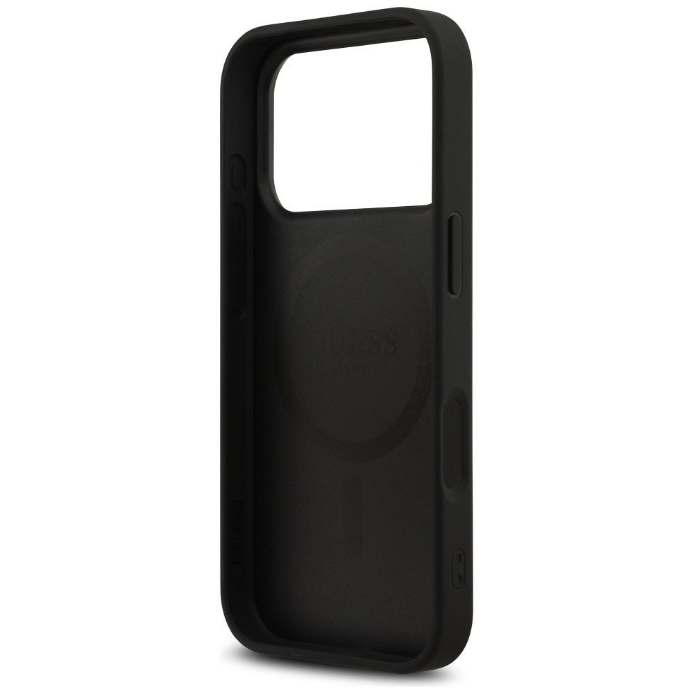 GUESS case for IPHONE 17 Pro compatible with MagSafe GUHMP17LP4RPSK (4G Printed Stripes) black