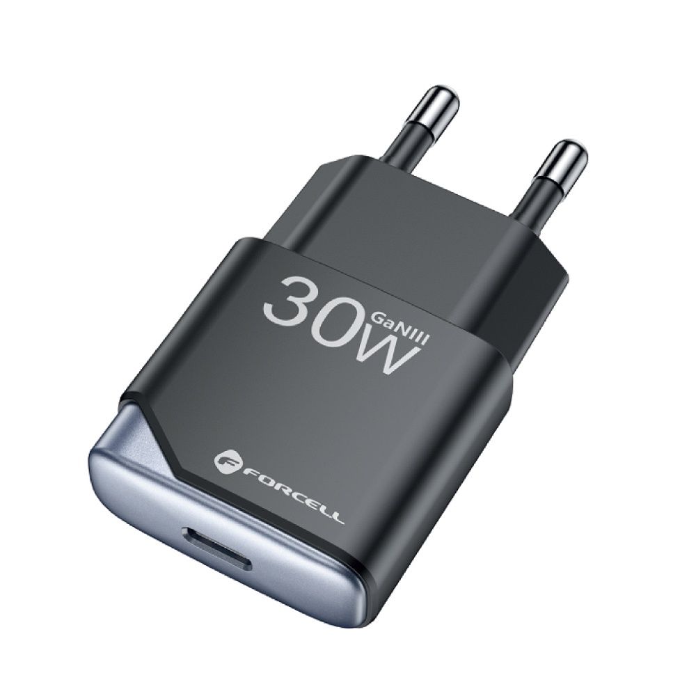FORCELL F-ENERGY GaN III B130101-E Ultra Slim travel charger 1 x Type C + USB A PD QC4.0 3A 30W black