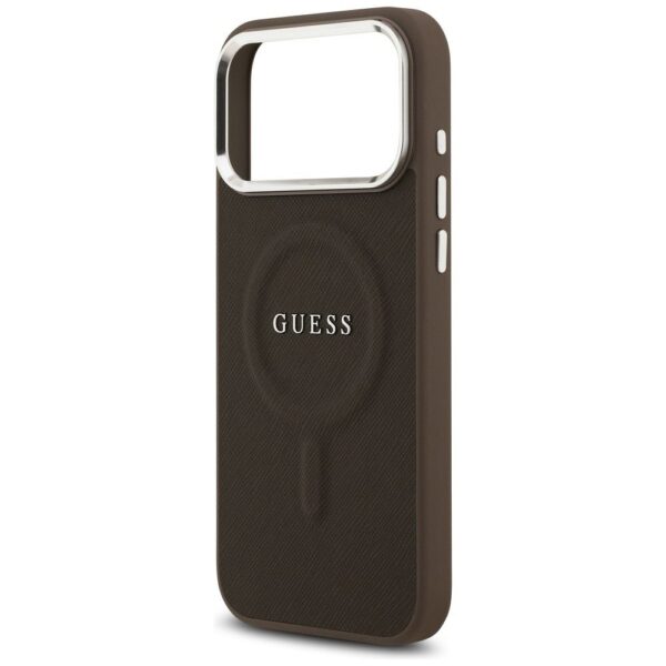 GUESS case for IPHONE 17 Pro compatible with MagSafe GUHMP17LPSAREGSW (PU W/ Classic Logo) brown