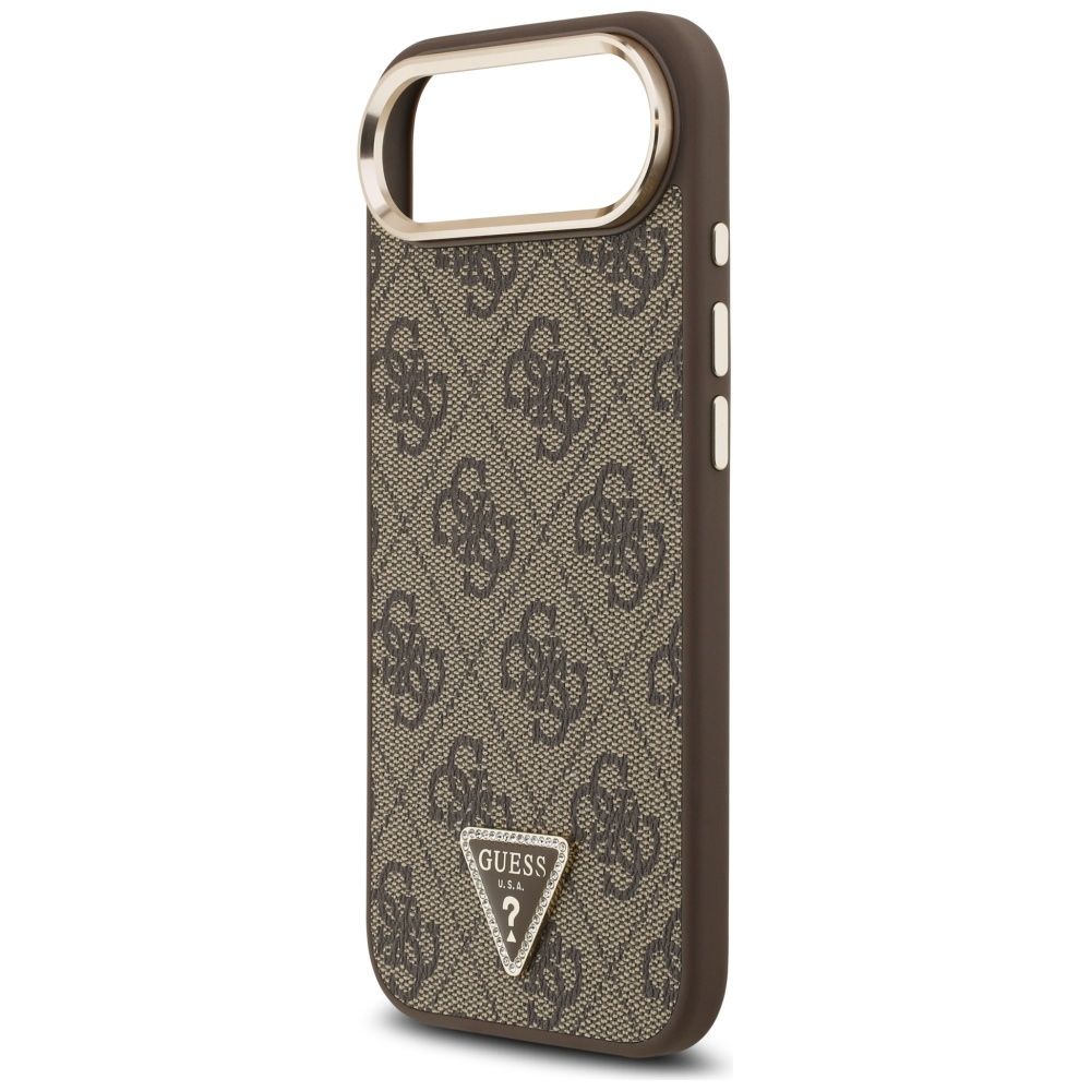 2b840dbcc091bb8a456a1bc6754e29c1 GUESS case for IPHONE 17 Air compatible with MagSafe GUHMP17MP4GTDGMW (4G PU W/ Triangle Logo) gold brown