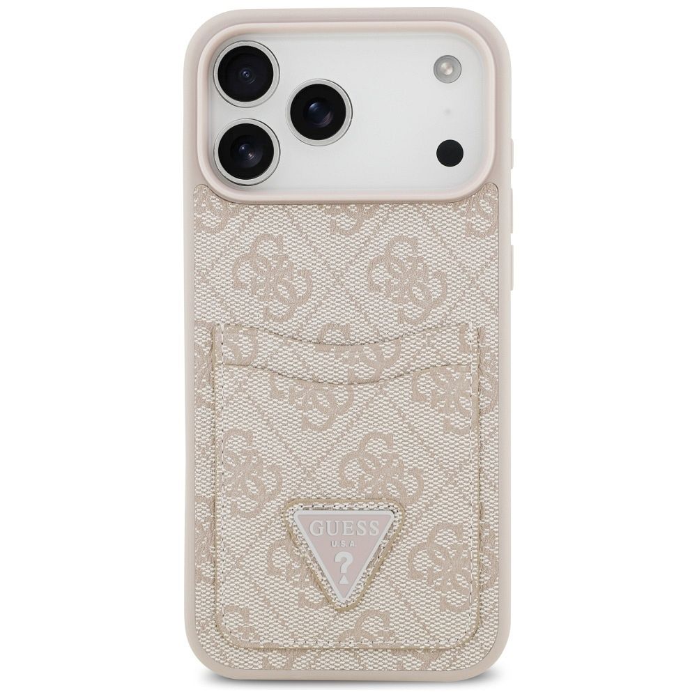 2b9705541aff55f46a52cc3b2d379af7 GUESS case for IPHONE 17 Pro Max GUHCP17XP4TPP (4G Double Card Triangle) pink