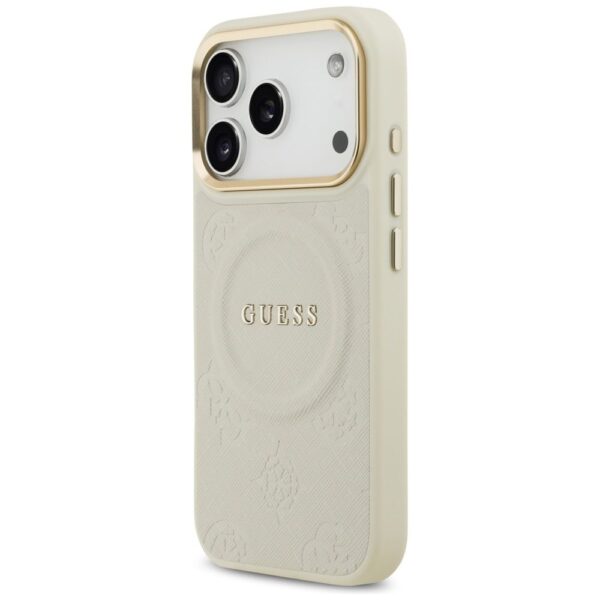 2bee21b81960f29c11cf301c3dbd148b GUESS case for IPHONE 17 Pro compatible with MagSafe GUHMP17LPSAMSECE (PU W/ Peony Hot Stamp) beige