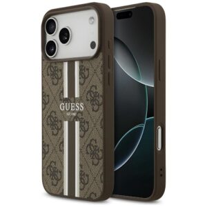 GUESS case for IPHONE 17 Pro Max compatible with MagSafe GUHMP17XP4RPSW (4G Printed Stripes) brown