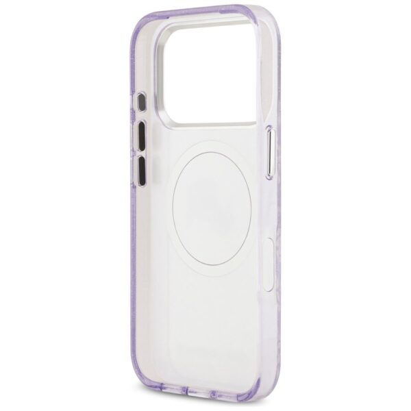 KARL LAGERFELD case for IPHONE 17 Pro compatible with MagSafe KLHMP17LHMKBKCHOU (IML Glitter K&C Heads Logo) purple