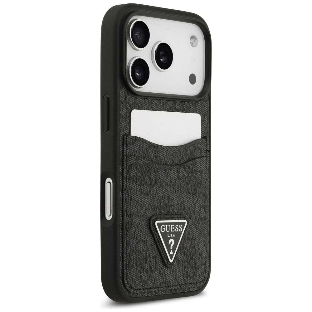 GUESS case for IPHONE 17 Pro GUHCP17LP4TPK (4G Double Card Triangle) black