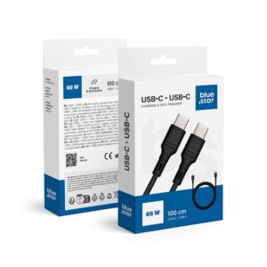 BLUE STAR cable 3A 60W Type C to Type C DC-001CC3.0 1 m black