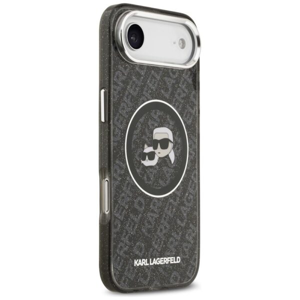 KARL LAGERFELD case for IPHONE 17 Air compatible with MagSafe KLHMP17MHMKBKCHOK (IML Glitter K&C Heads Logo) black