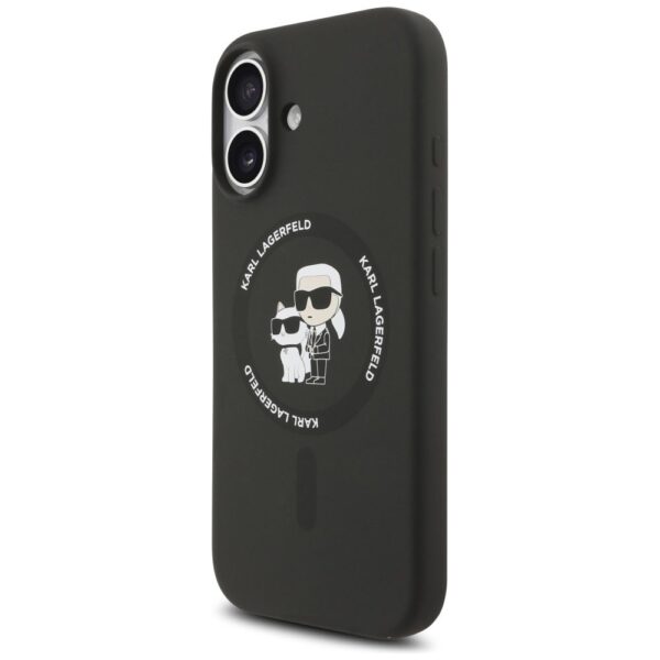 KARL LAGERFELD case for IPHONE 17 compatible with MagSafe KLHMP17SSCMKCRHK (Silicone KC Body Ring) black