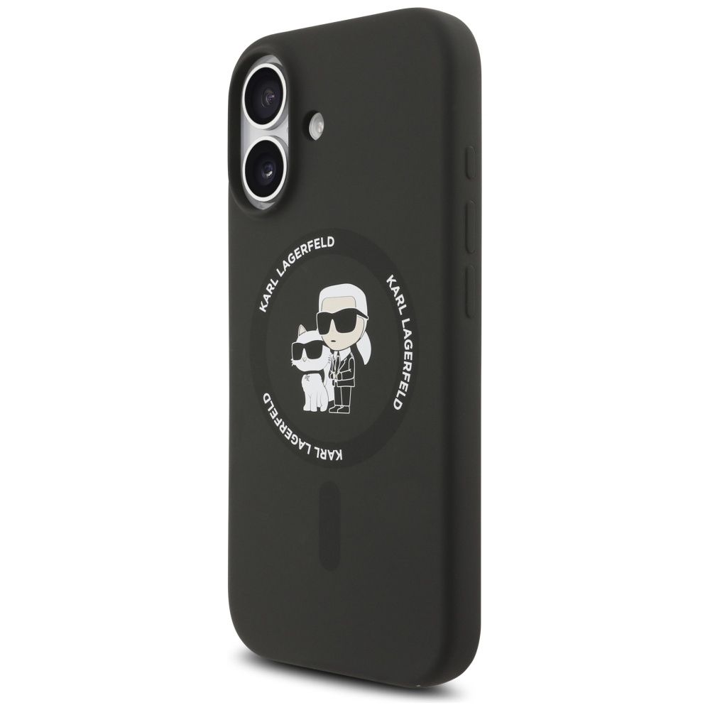KARL LAGERFELD case for IPHONE 17 compatible with MagSafe KLHMP17SSCMKCRHK (Silicone KC Body Ring) black