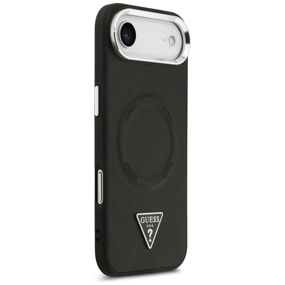 3188ce1489249bdf116000b5e957d69e GUESS case for IPHONE 17 Air compatible with MagSafe GUHMP17MPSDTSCMK (PU W/ Triangle Logo) black