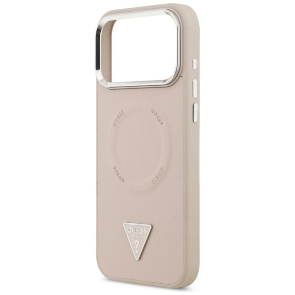 GUESS case for IPHONE 17 Pro Max compatible with MagSafe GUHMP17XPSDTSCMP (PU W/ Triangle Logo) pink