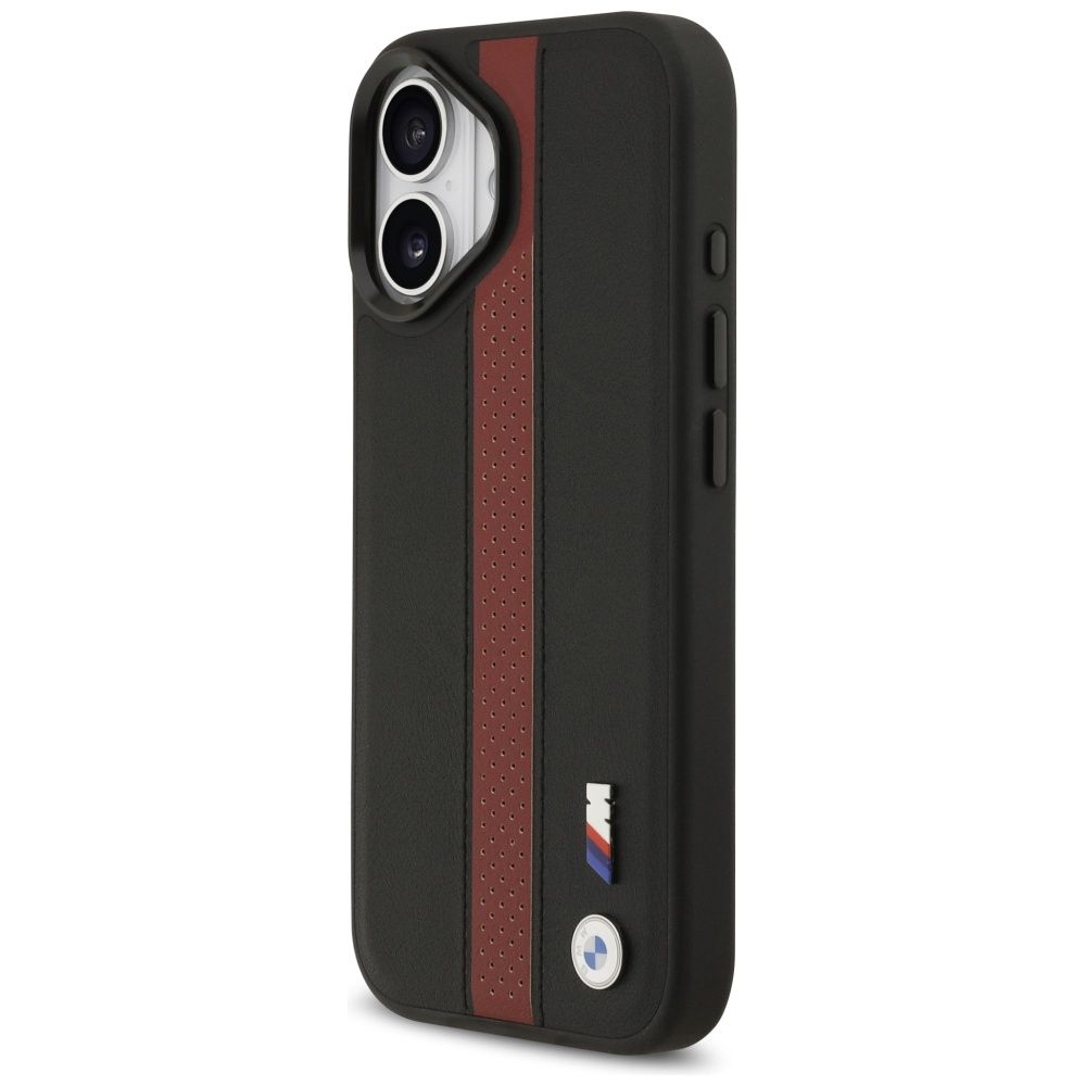 31d1a0f1e6528a49e3418d56988c8da7 BMW case for IPHONE 17 compatible with MagSafe BMHMP17S25PCPSKR (PU Perfotated Stripe Logo) red