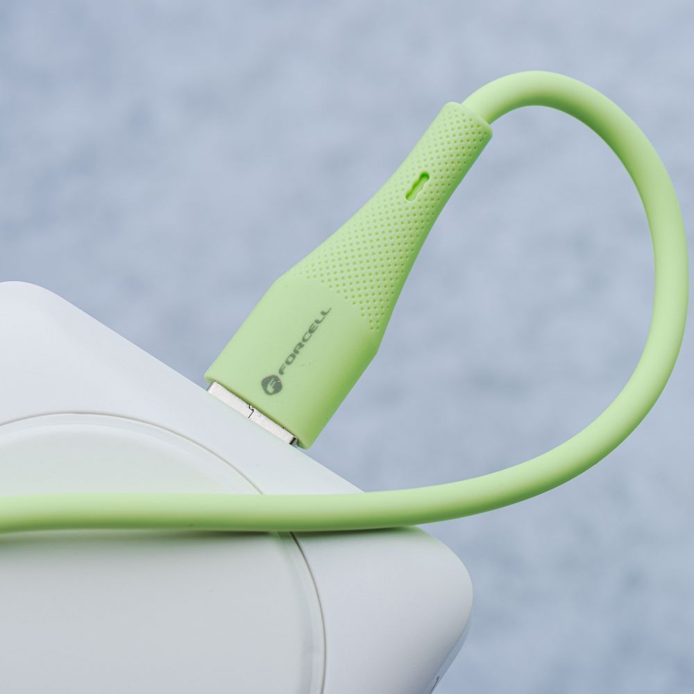 FORCELL F-ENERGY C346 cable Type C to Lightning PD 3A 27W Silicone 1 m green