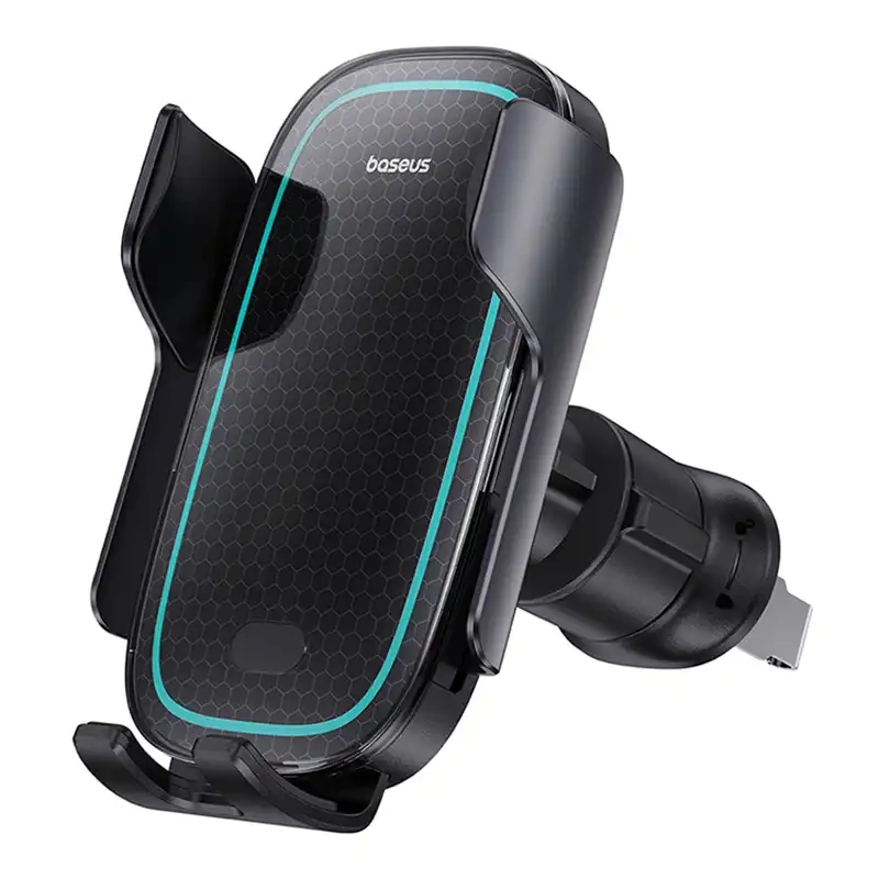 33186_9 Uchwyt samochodowy z ładowarką Baseus MilkyWay Pro 15W (czarny)