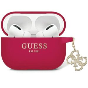 Guess case for Airpods Pro 2 GUAP2LECG4M magenta Silicone 4G Strassed Charm