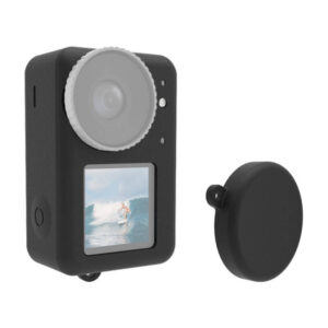Silikonowe etui Puluz dla DJI Osmo Action 3 / 4 / 5 Pro z osłoną na obiektyw (czarne)