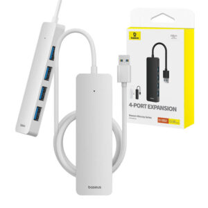 Hub 4w1 Baseus UltraJoy Lite USB-A do USB 3.0 1m (biały)
