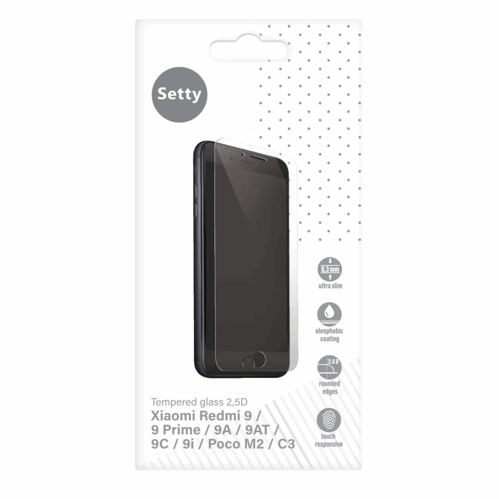 348944_oryg Setty tempered glass 2,5 D for Xiaomi Redmi 9 / 9 Prime / 9A / 9AT / 9C / 9i / Poco M2