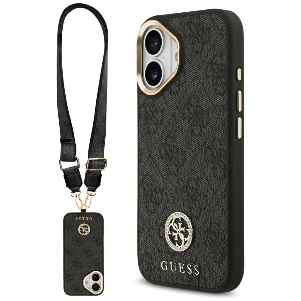 34f5faaf93b2feb77cb41444fd53dc49 GUESS case for IPHONE 17 compatible with MagSafe GUHMP17SP4G4DCSK (PU W/ Strass Logo & Big Strap Metal Buttons) black