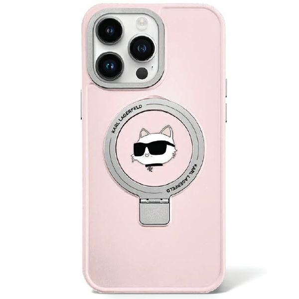355098_oryg Karl Lagerfeld case for iPhone 15 Pro Max 6,7" KLHMP15XHMRSCHP pink HC Magsafe Ringstand CH