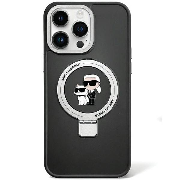 Karl Lagerfeld case for iPhone 13 Pro 6,1" KKLHMP13LHMRSKCK black HC Magsafe Ringstand KC