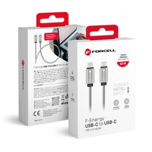 FORCELL F-ENERGY Metal C237 cable Type C to Type C PD QC4.0 3A 60W 1 m silver