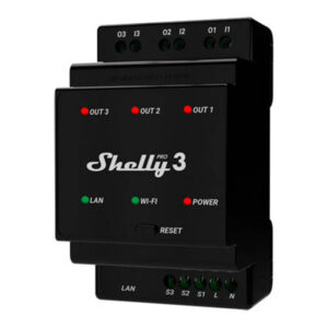 3-kanałowy przekaźnik na szynę DIN Shelly Pro 3 WiFi/LAN