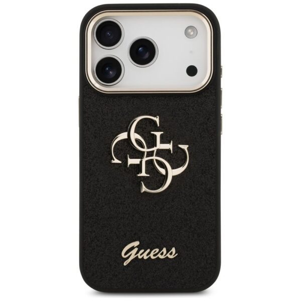 GUESS case for IPHONE 17 Pro GUHCP17LHG4SGCK (Fixed Glitter Big 4G Metal Frame) black