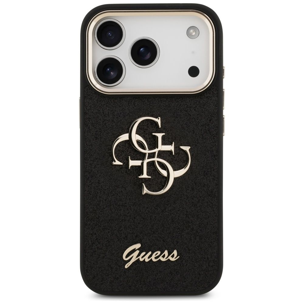 GUESS case for IPHONE 17 Pro GUHCP17LHG4SGCK (Fixed Glitter Big 4G Metal Frame) black