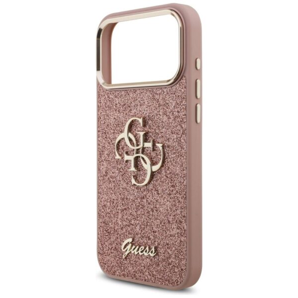 GUESS case for IPHONE 17 Pro Max GUHCP17XHG4SGCP (Fixed Glitter Big 4G Metal Frame) pink