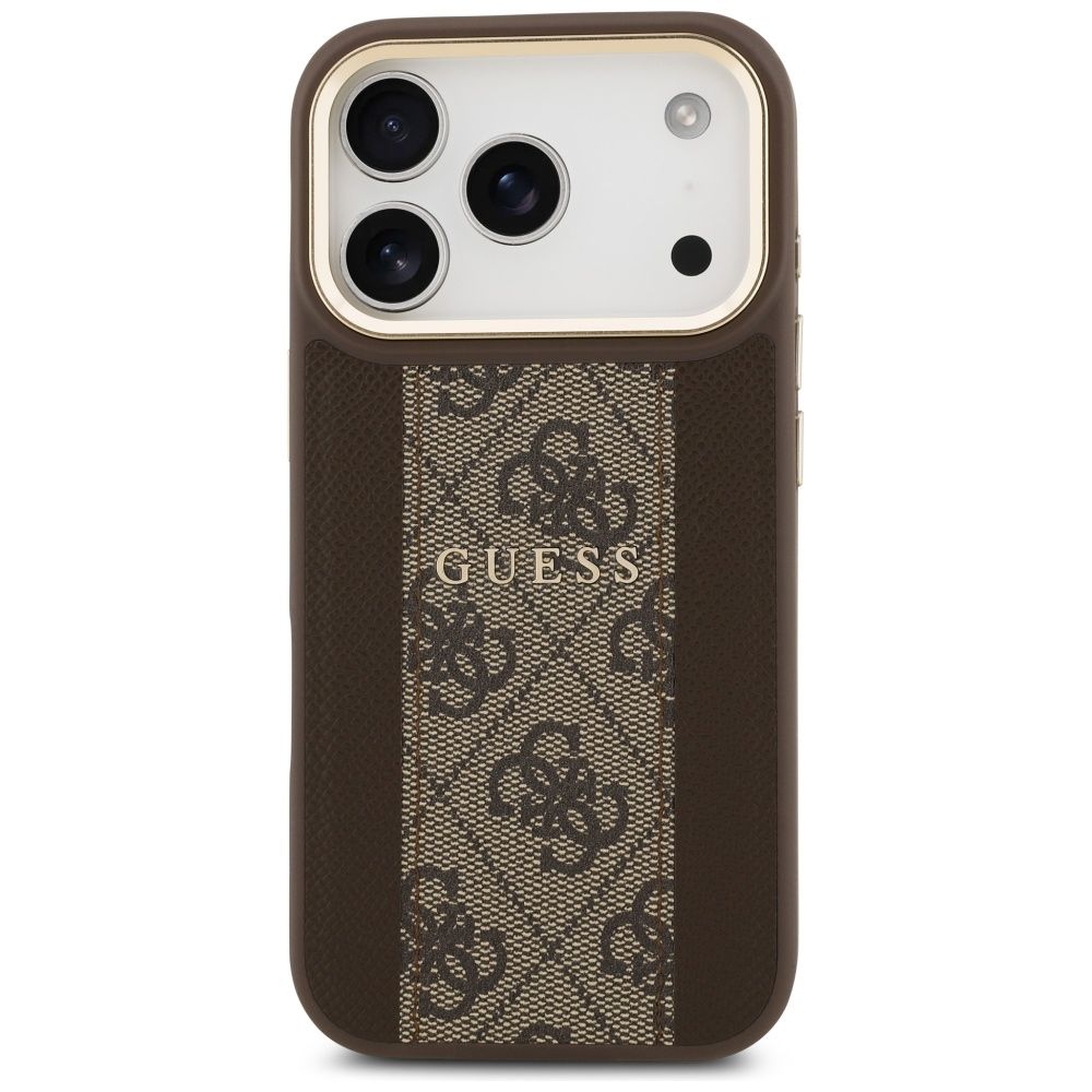 381bee8993f960b9615c61db2e200f01 GUESS case for IPHONE 17 Pro compatible with MagSafe GUHMP17LPG4SEMCW (PU W/ 4G Stripe) brown