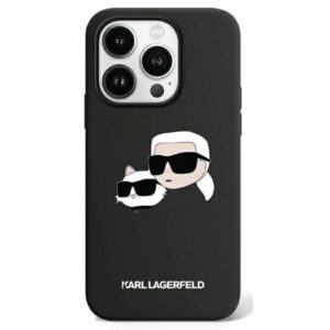Karl Lagerfeld case for iPhone 15 Pro Max 6,7" KLHMP15XSKCHPPLK black HC Magsafe silicone sil double heads print