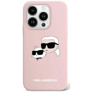 Karl Lagerfeld case for iPhone 15 Pro Max 6,7" KLHMP15XSKCHPPLP pink HC Magsafe silicone sil double heads print