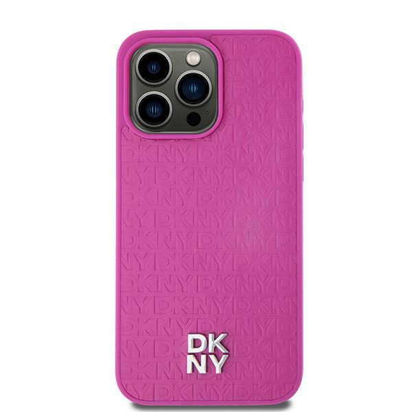 DKNY case for iPhone 15 6,1" DKHMP15SPSHRPSP pink HC Magsafe pu repeat pattern w stack logo