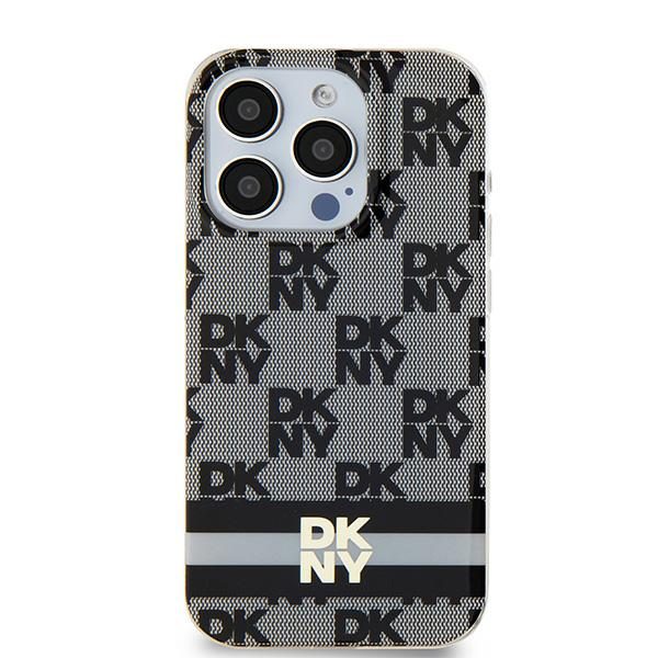 395313_oryg DKNY case for iPhone 15 Plus 6,7" DKHMP15MHCPTSK black HC Magsafe pc tpu checkered pattern w printed stripes