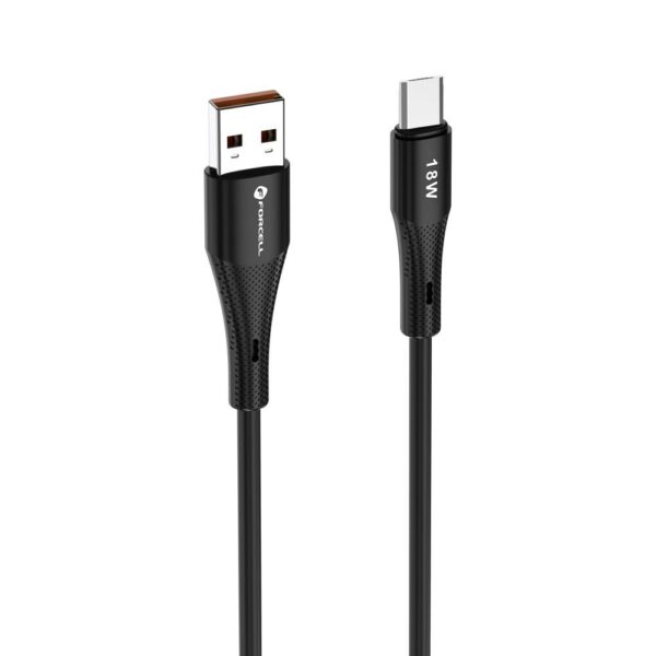 FORCELL F-ENERGY C341 cable USB A to Micro USB QC3.0 2,4A 18W Silicone 1 m black