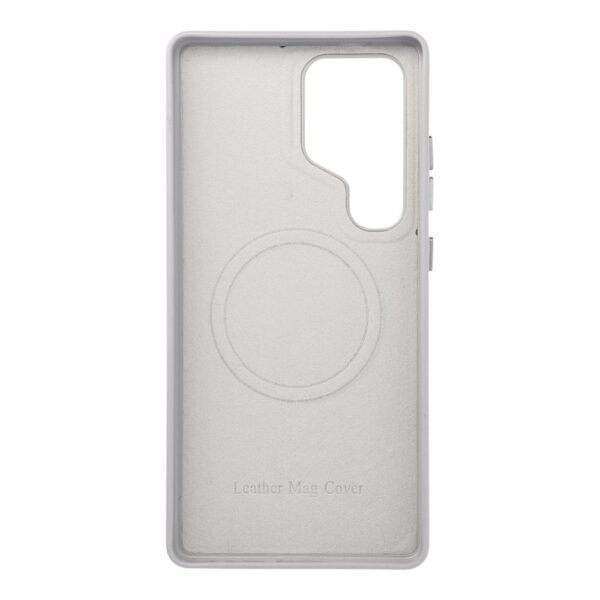 LEATHER MAG COVER case for SAMSUNG S25 ULTRA grey