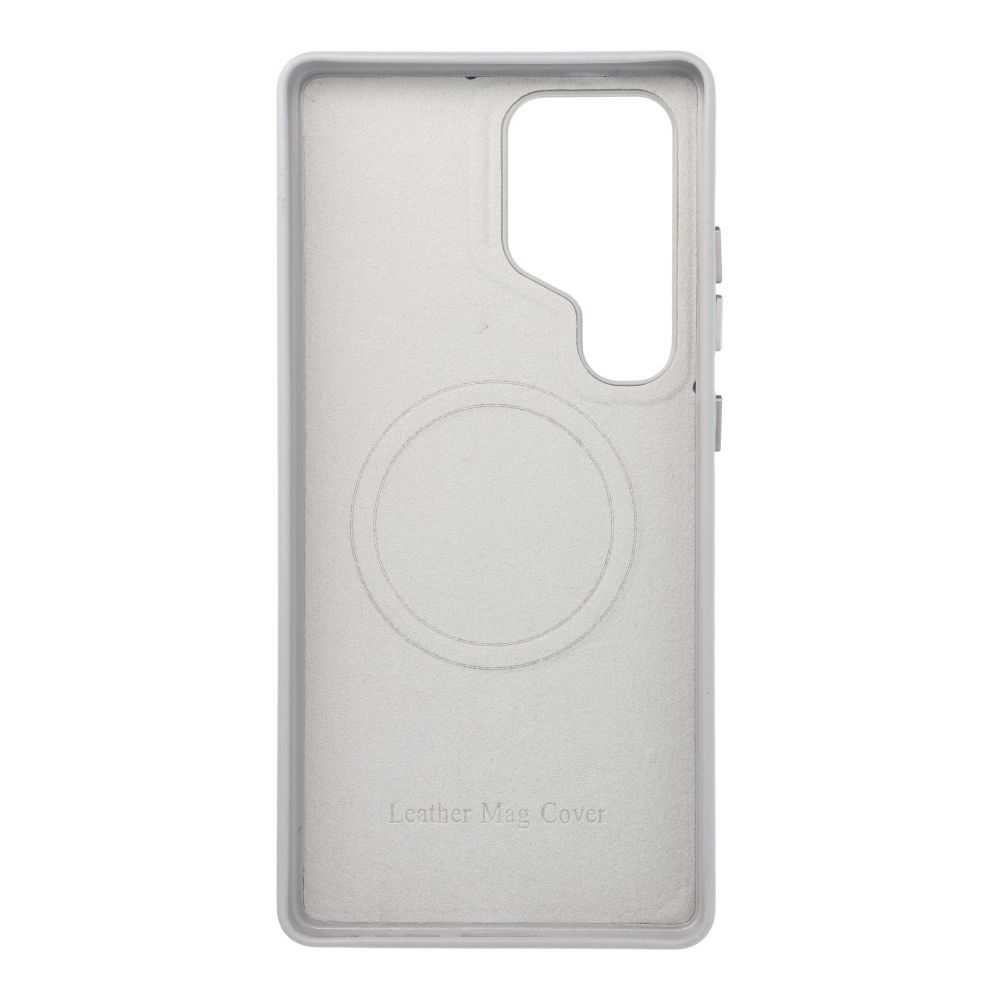 LEATHER MAG COVER case for SAMSUNG S25 ULTRA grey