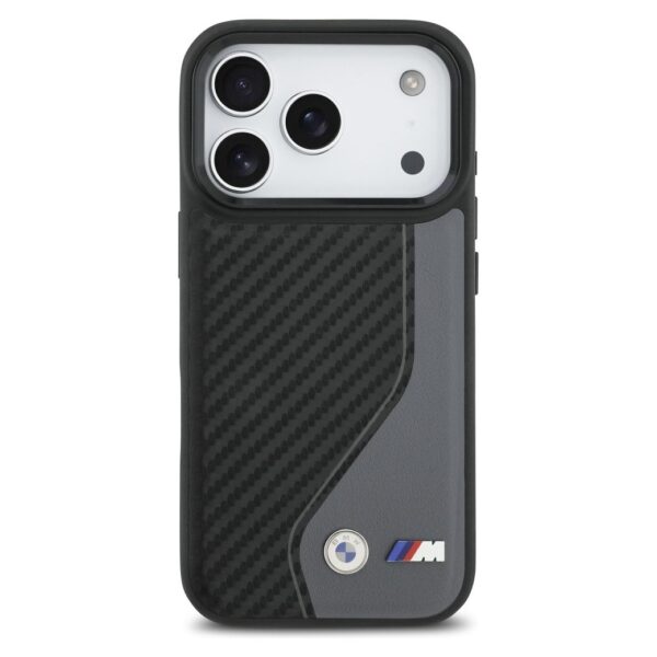BMW case for IPHONE 17 Pro compatible with MagSafe BMHMP17L25PCCSCAK (PU Carbon Logo) anthracite
