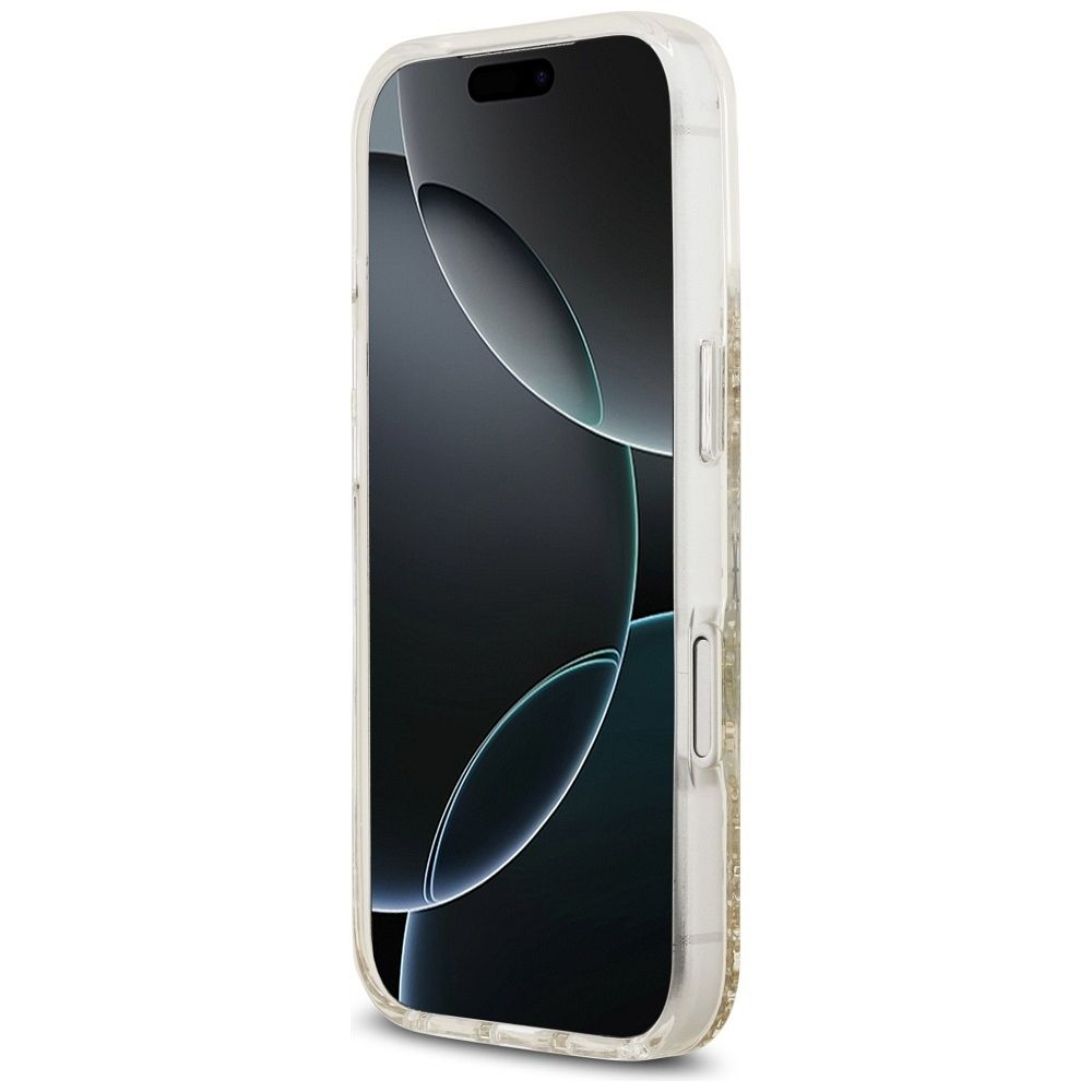 3a5c417dd4a2e69a3b21c09ab9a28ef1 GUESS case for IPHONE 17 Pro compatible with MagSafe GUHMP17LRGRGED (Resin Bottom Glitter) gold